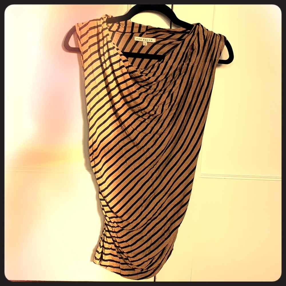 Red haute striped top